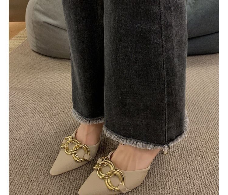 D'Orsay Stiletto Chained Pumps Toe Pointed