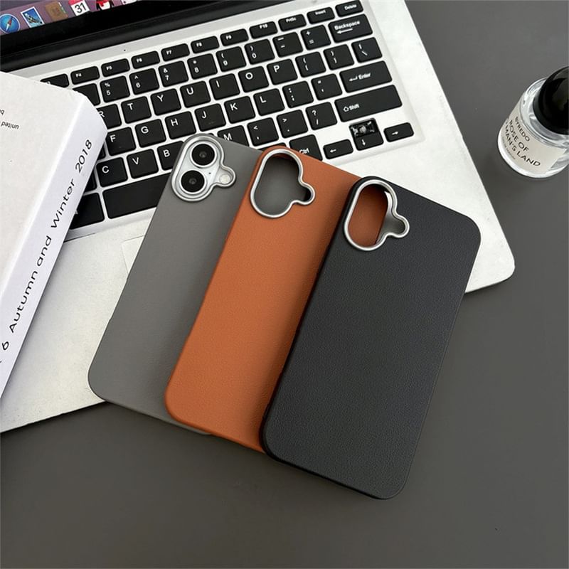 Plain Phone Faux Leather Case