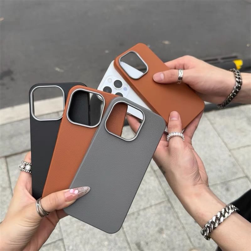 Plain Phone Faux Leather Case