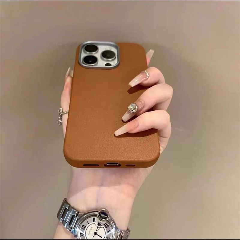 Plain Phone Faux Leather Case