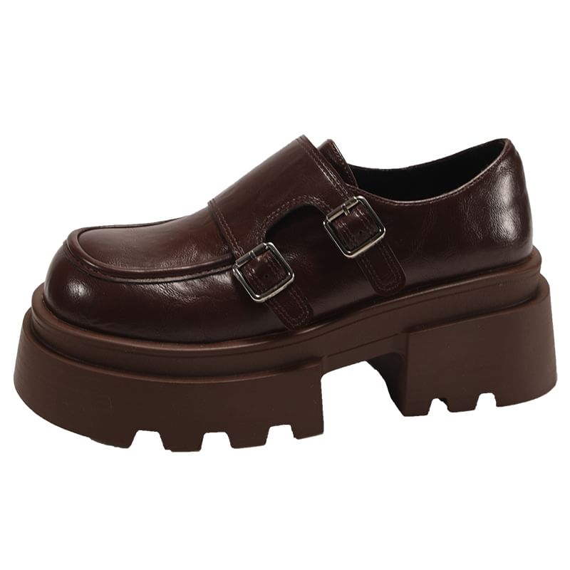 Monk Loafers Platform Strap