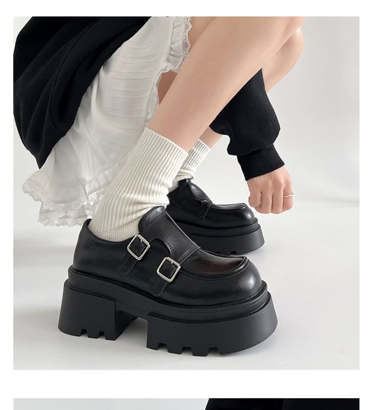 Monk Loafers Platform Strap