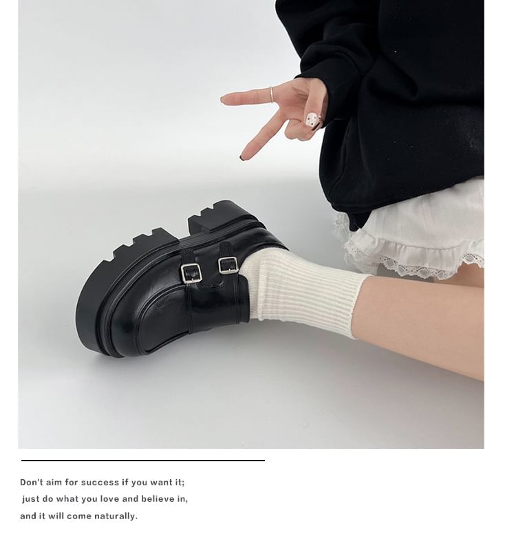 Monk Loafers Platform Strap