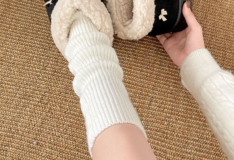 Platform Boots Snow Fleece-Lined Short Bow