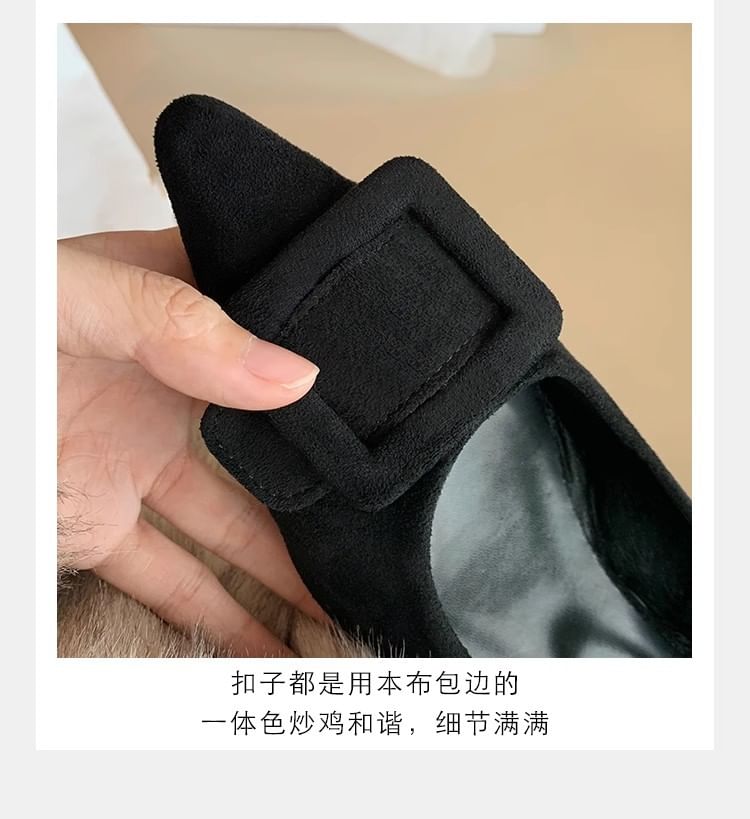 Toe Pointed Flats Buckled