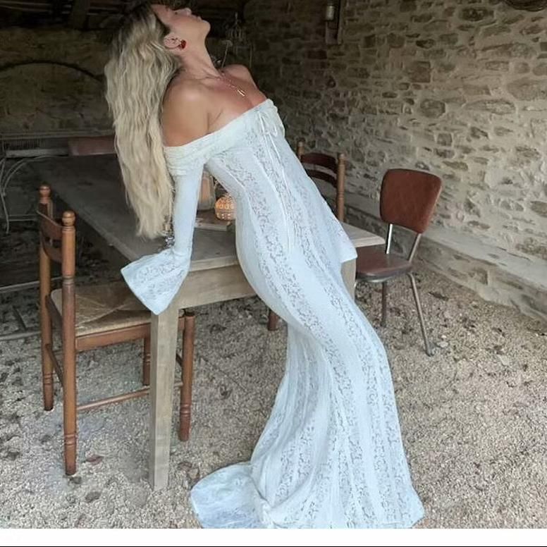 Off Dress Gown Sleeve Lace Sheath Evening / The Bodycon Mini Shoulder Long