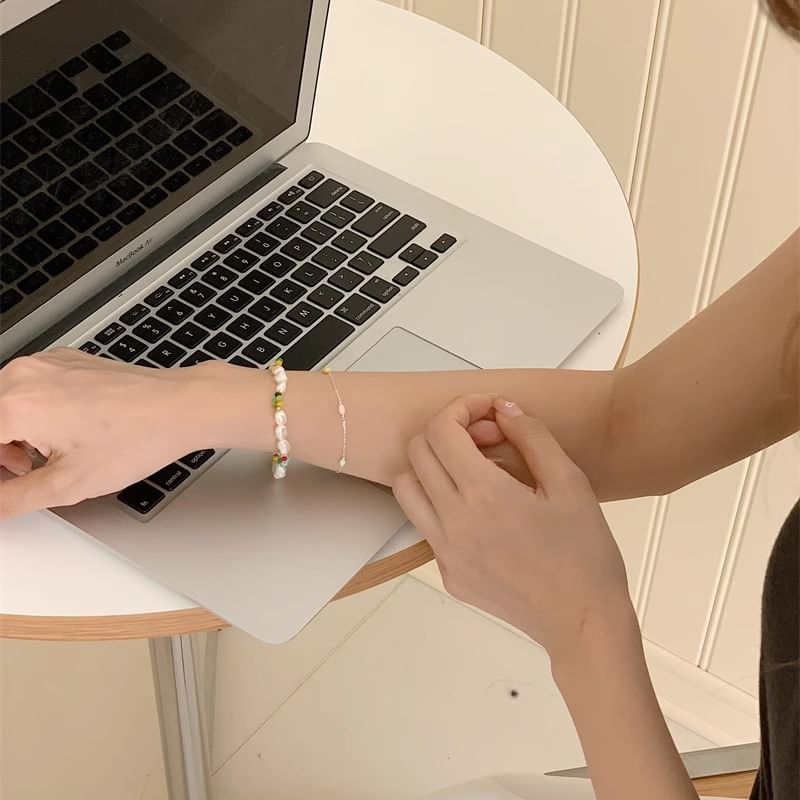 Pearl Sterling / Bead S925 Silver Bracelet Freshwater