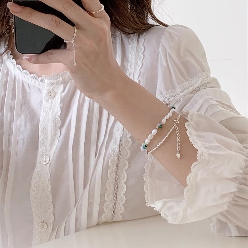 Pearl Sterling / Bead S925 Silver Bracelet Freshwater