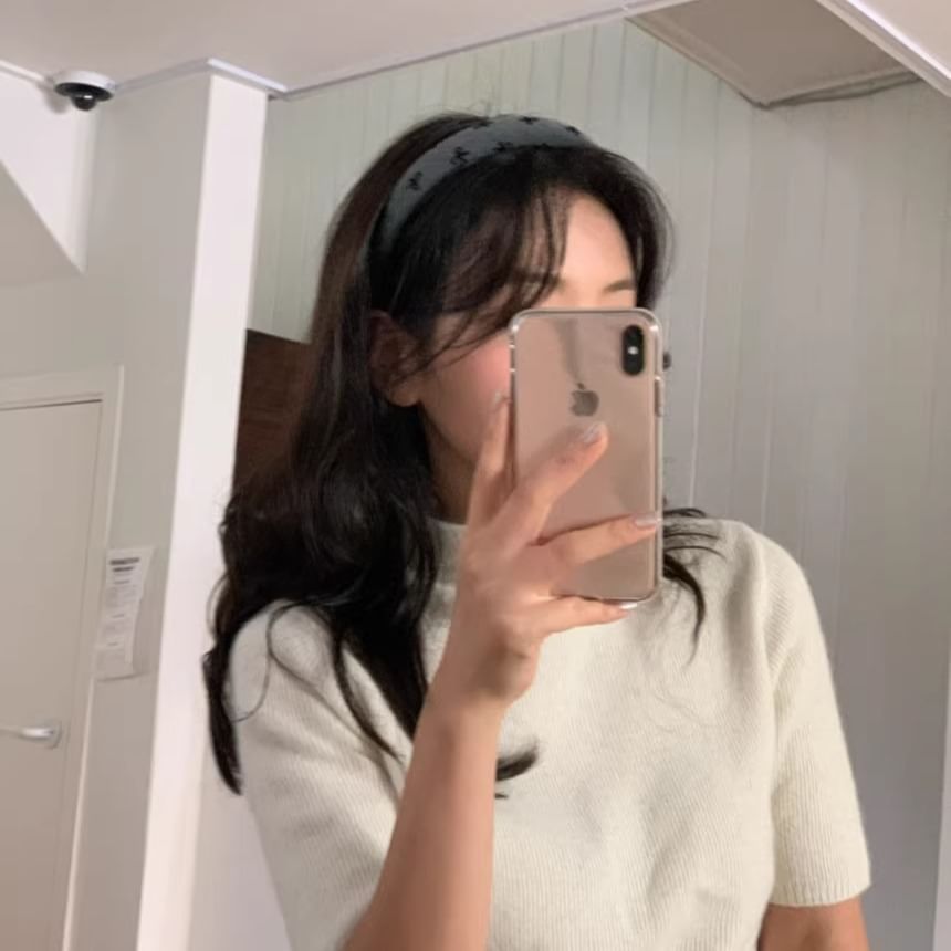 Headband Bow Embroidered Fabric