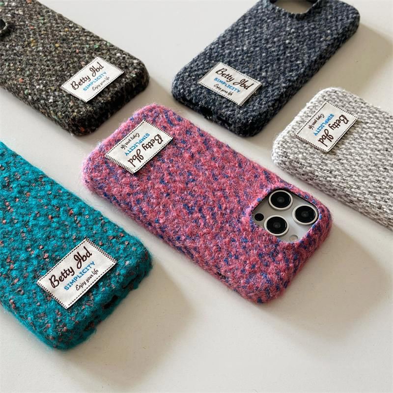 Applique Lettering Melange Phone Case