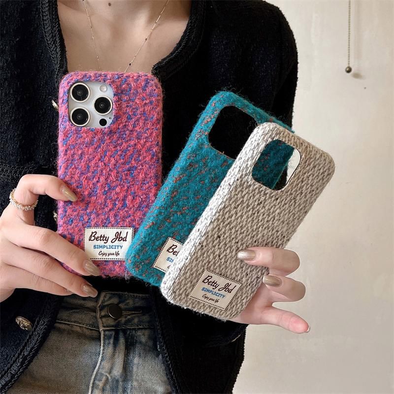 Applique Lettering Melange Phone Case