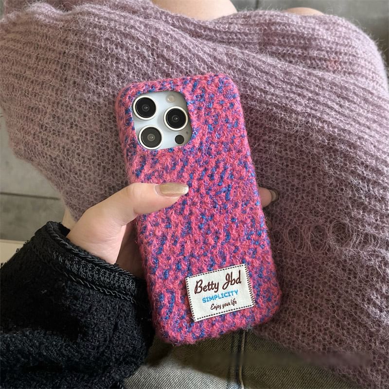 Applique Lettering Melange Phone Case