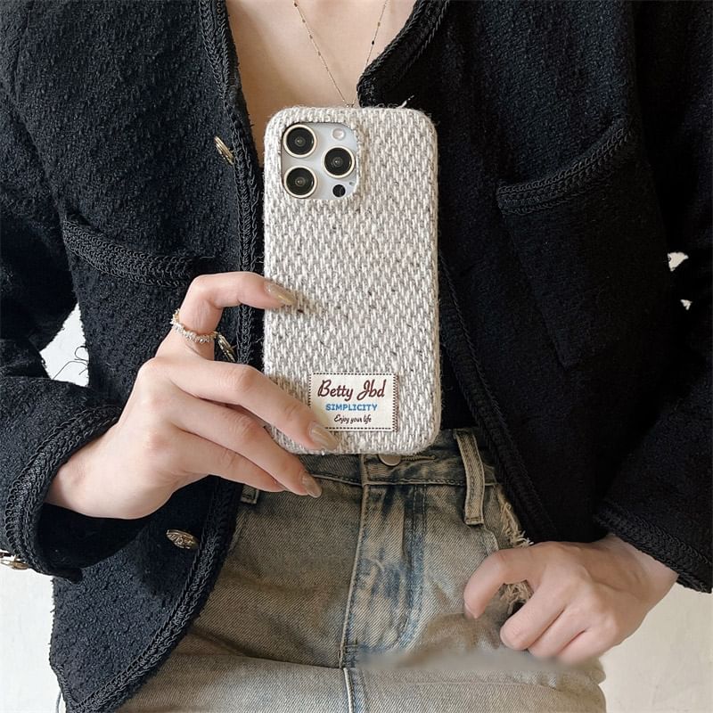 Applique Lettering Melange Phone Case