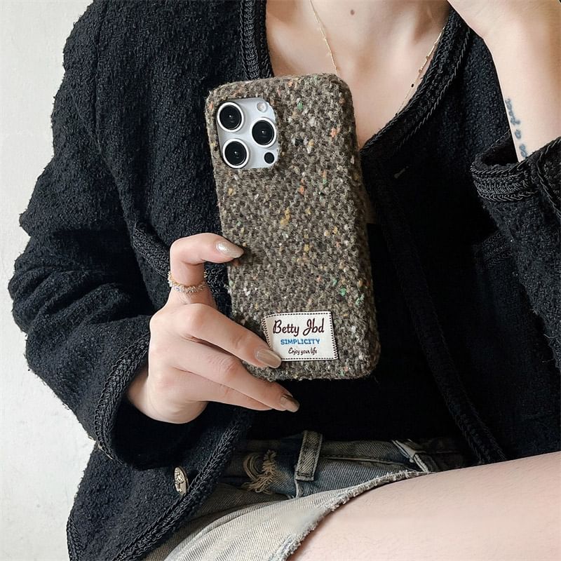 Applique Lettering Melange Phone Case