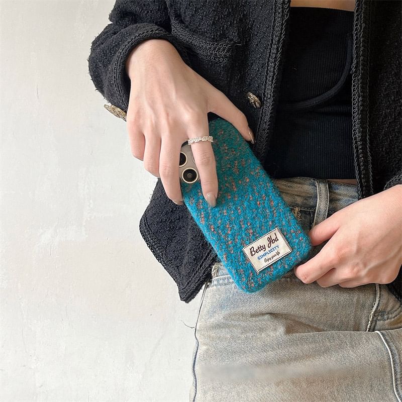 Applique Lettering Melange Phone Case