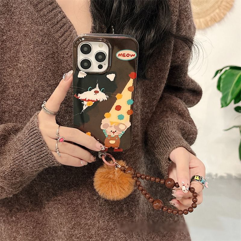 Mouse Case Strap / Pom Phone Set