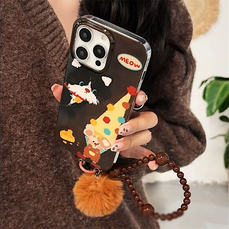 Mouse Case Strap / Pom Phone Set