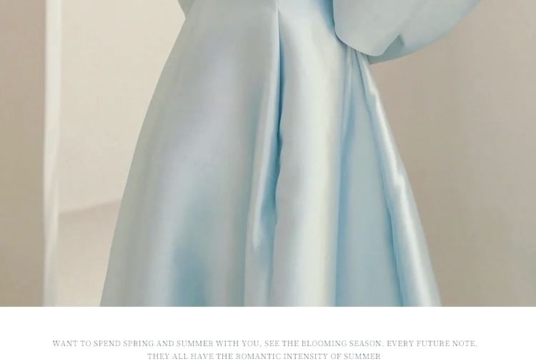 Back Gown Bow Ball A-Line Plain Strapless