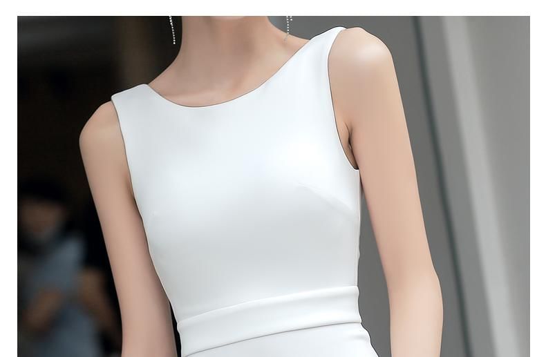 Gown Ruffle Plain Sleeveless Open Back Mermaid Wedding