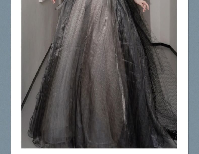 Strapless Plain Sheer A-Line Ball Gown