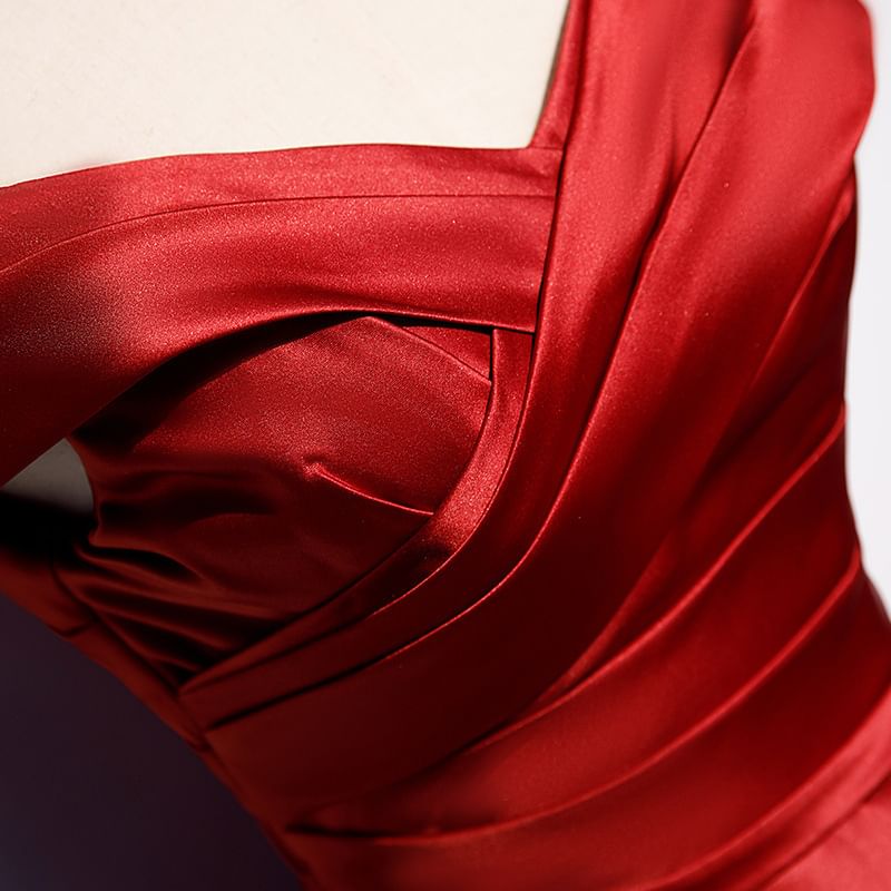 Evening Plain Off-Shoulder Gown A-Line