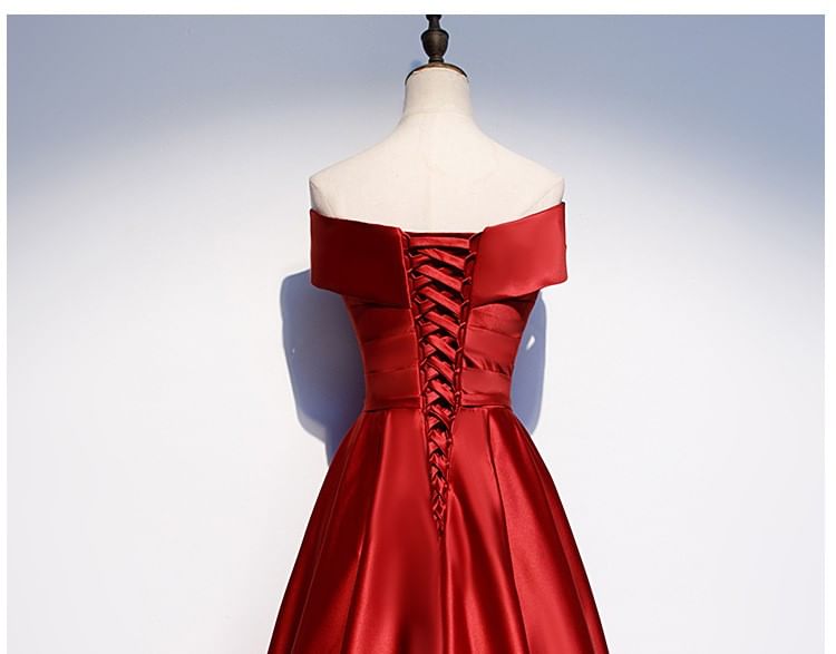 Evening Plain Off-Shoulder Gown A-Line