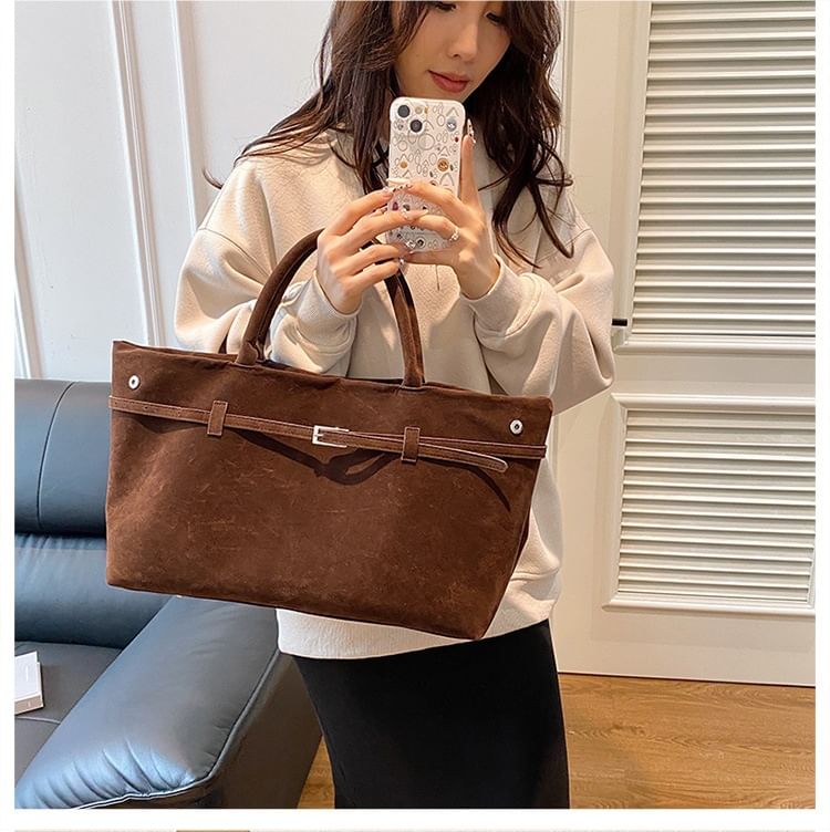 Faux Tote Bag Suede