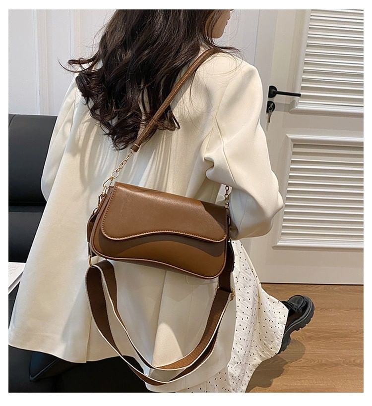 Leather Asymmetrical Bag Faux Shoulder