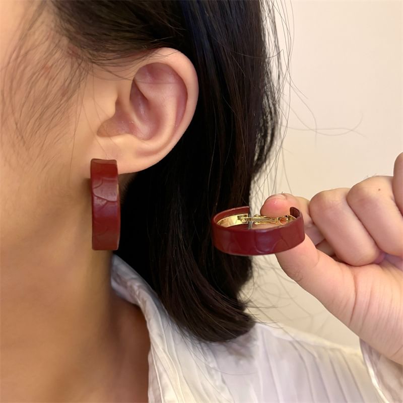 Textured Hoop Earring