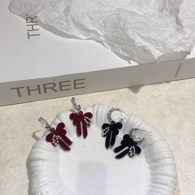 Rhinestone Bowknot Drop Earring