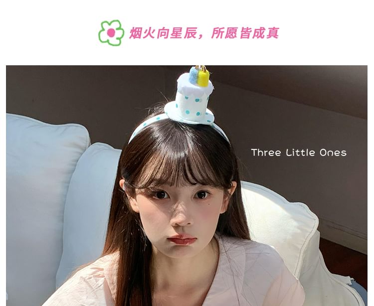 Birthday Headband Cake Polka Dot