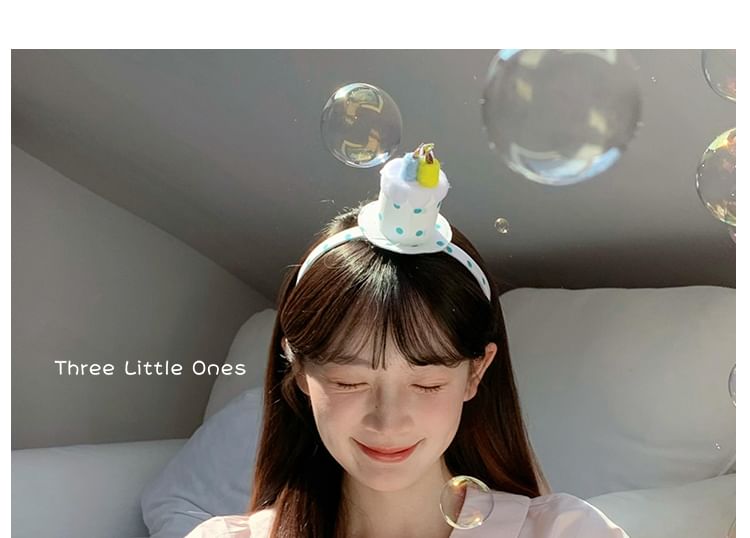 Birthday Headband Cake Polka Dot