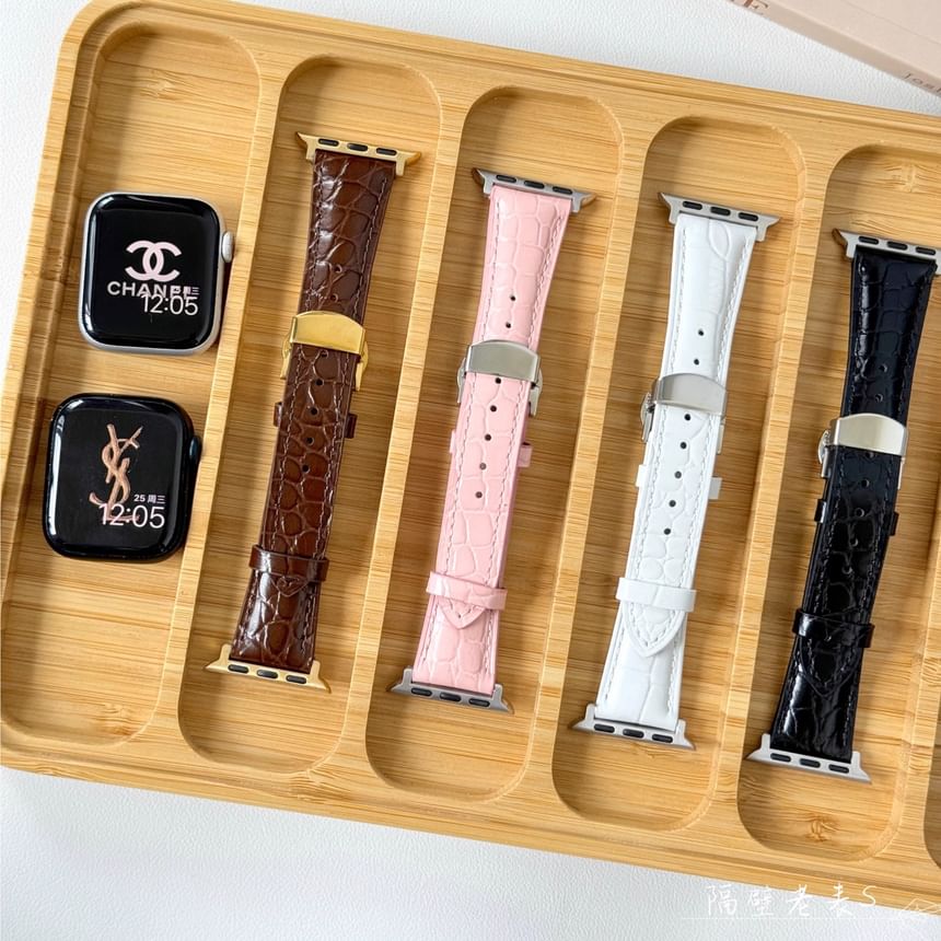Leather Watch Genuine Apple Band