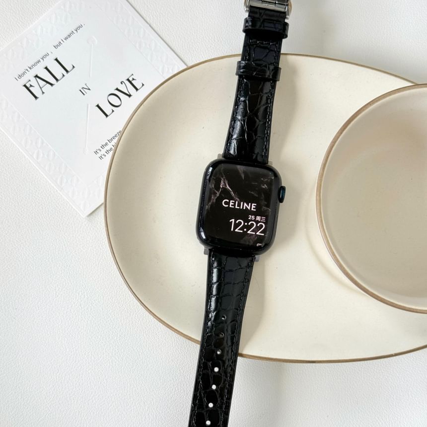 Leather Watch Genuine Apple Band