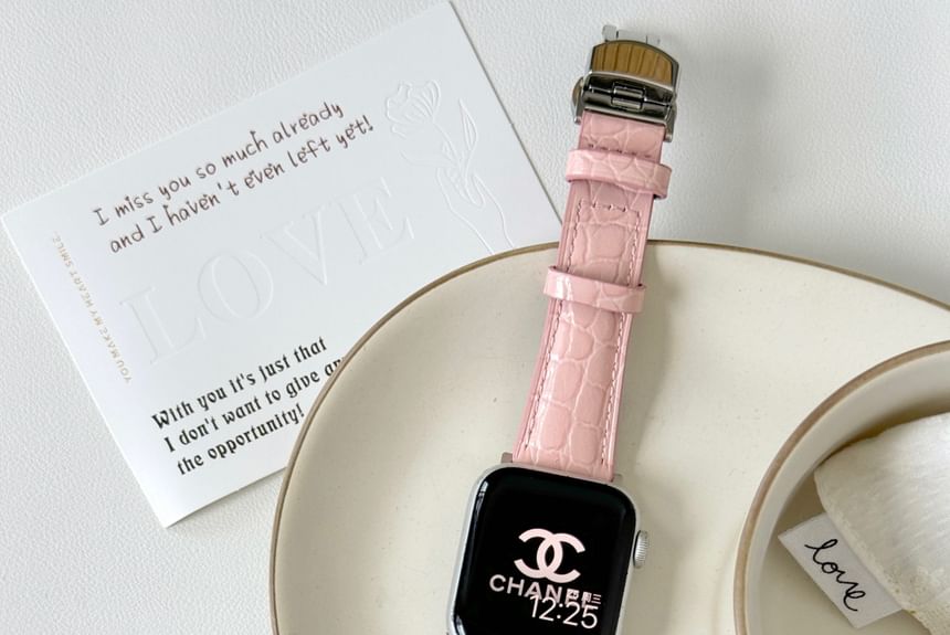 Leather Watch Genuine Apple Band