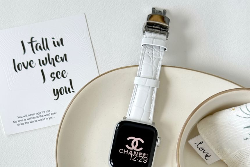 Leather Watch Genuine Apple Band