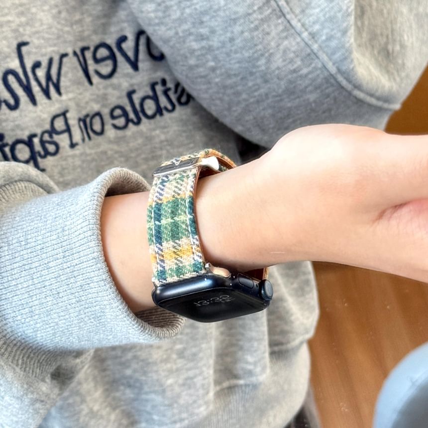 Watch Apple Plaid Band Fabric