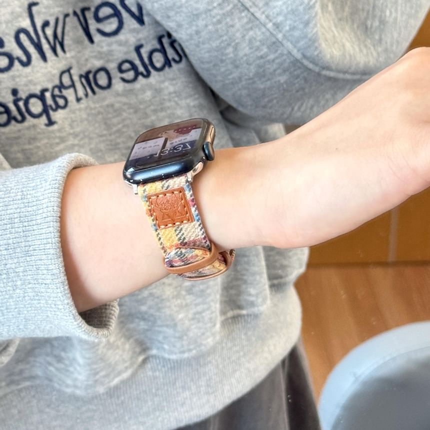 Watch Apple Plaid Band Fabric