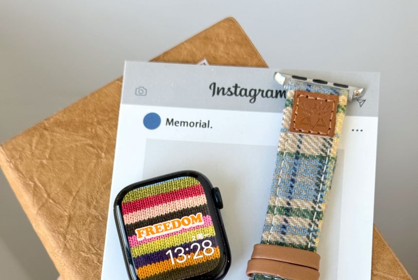 Watch Apple Plaid Band Fabric