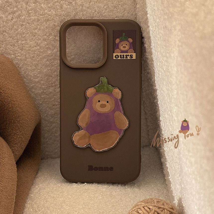 Phone Eggplant Set Charm Pom Case Bell Bear /