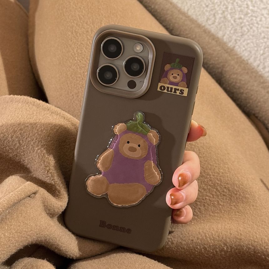 Phone Eggplant Set Charm Pom Case Bell Bear /