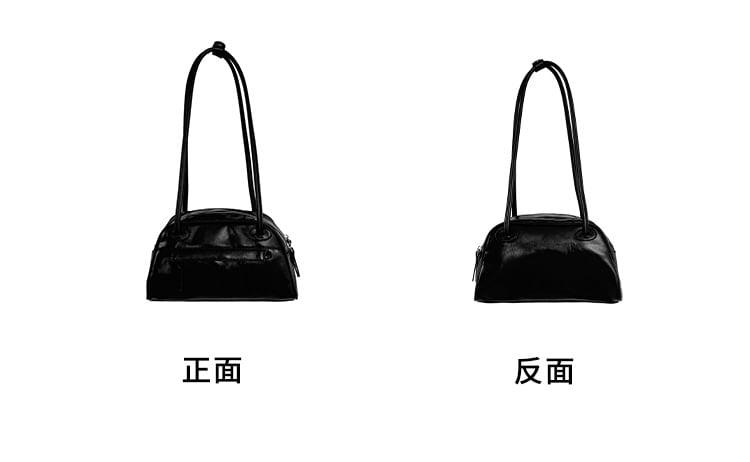 Leather Bag Faux Bowler Plain