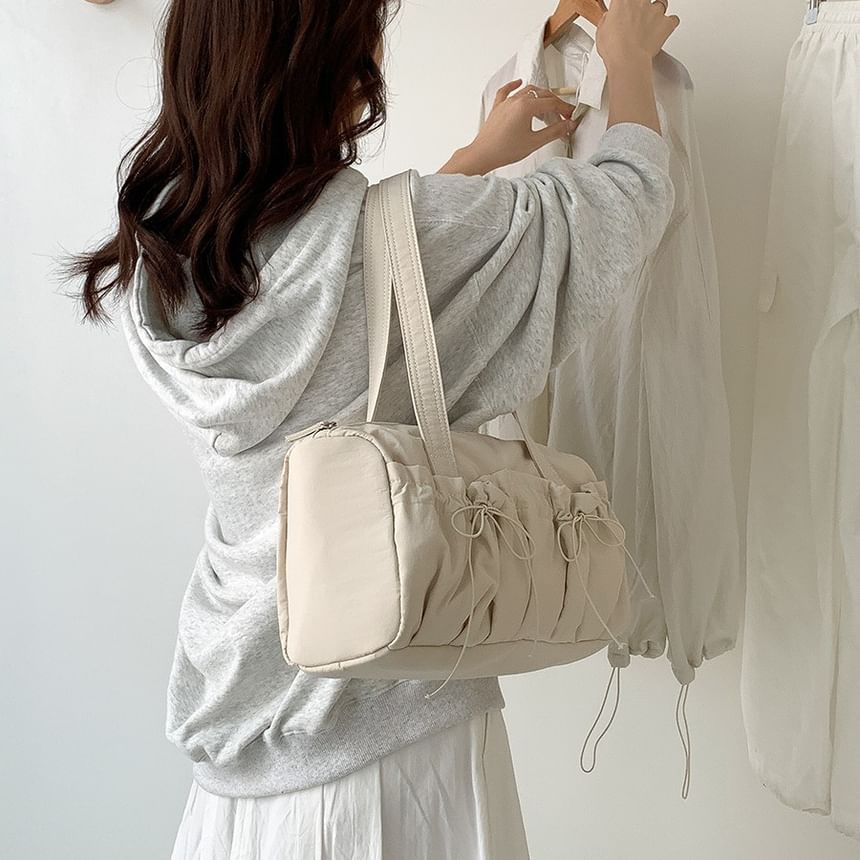 Bow Nylon Tote Plain Bag