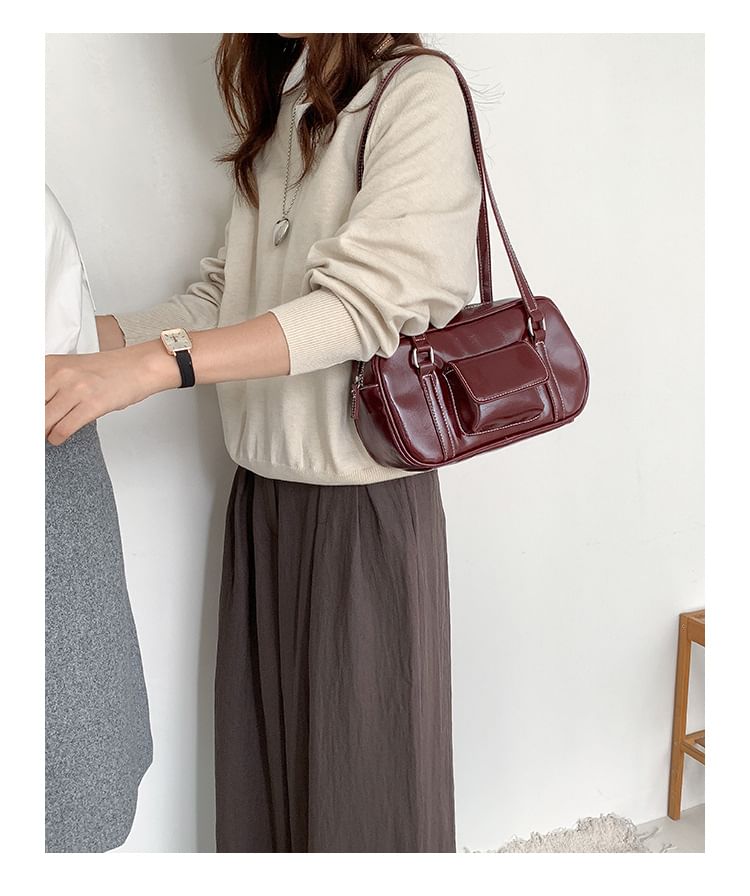 Shoulder Bag Faux Leather Plain