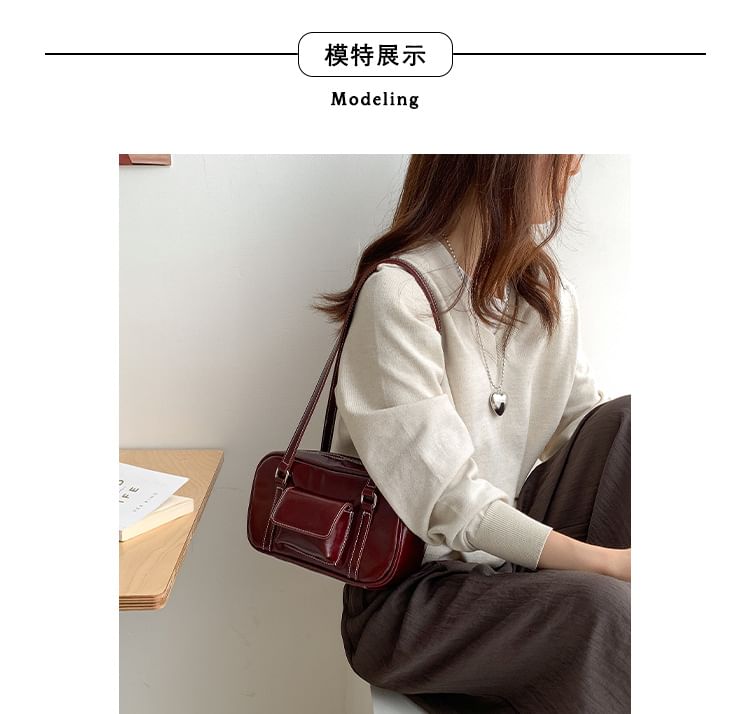 Shoulder Bag Faux Leather Plain