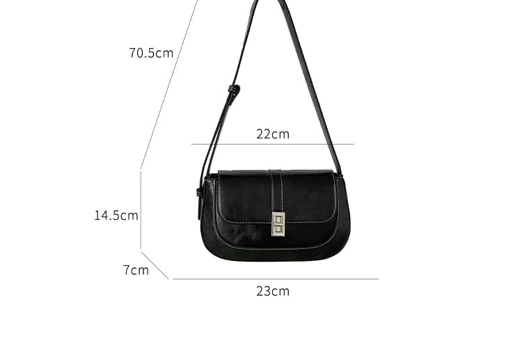 Leather Flap Bag Faux Shoulder