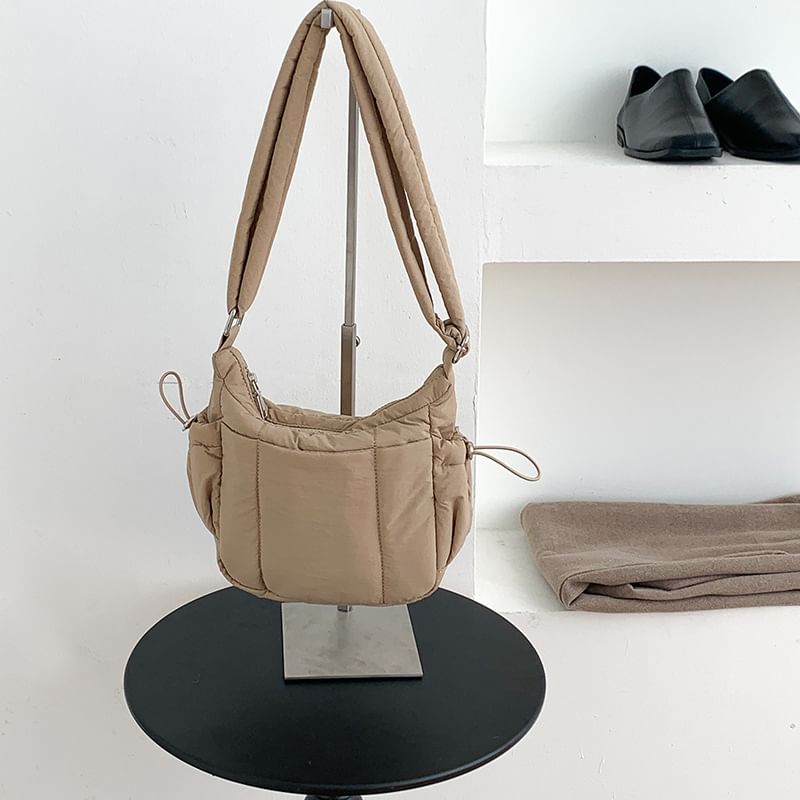 Padded Drawstring Bag Nylon Plain Crossbody