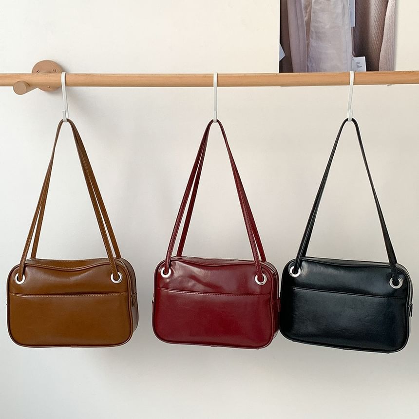 Faux Plain Bag Leather Tote