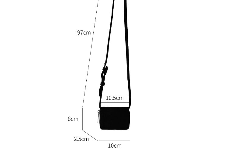 Faux Plain Crossbody Bag Suede