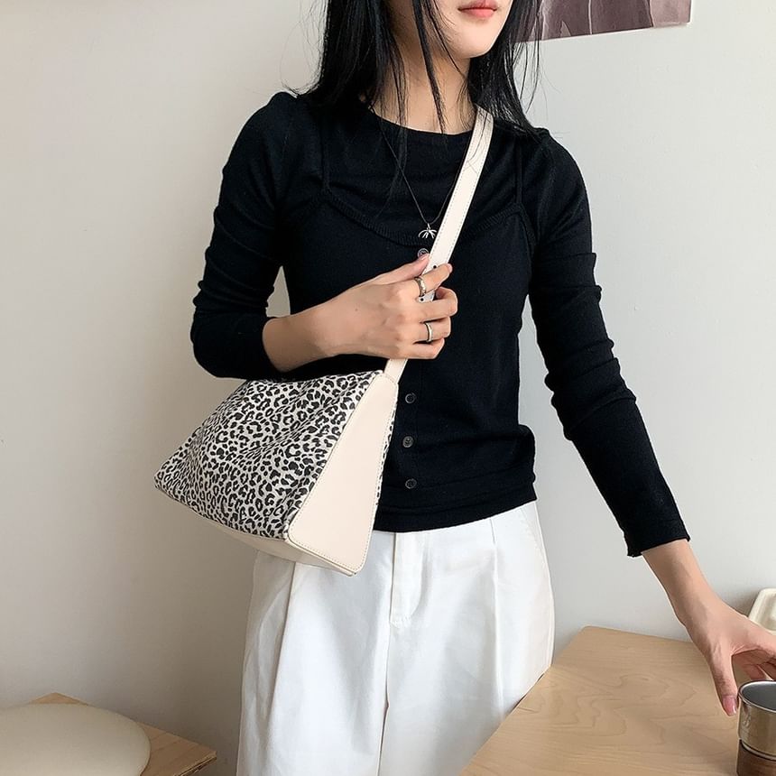 Print Bag Leather Faux Crossbody Leopard